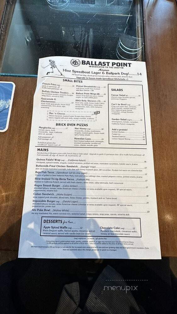 Ballast Point Brewing & Spirits - San Diego, CA menu_pic
