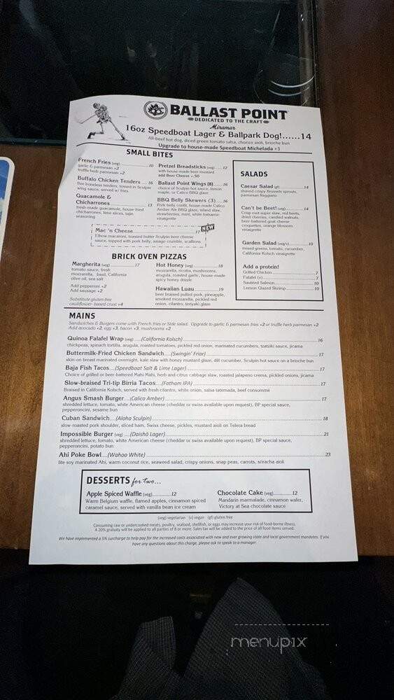 Ballast Point Brewing & Spirits - San Diego, CA menu_pic