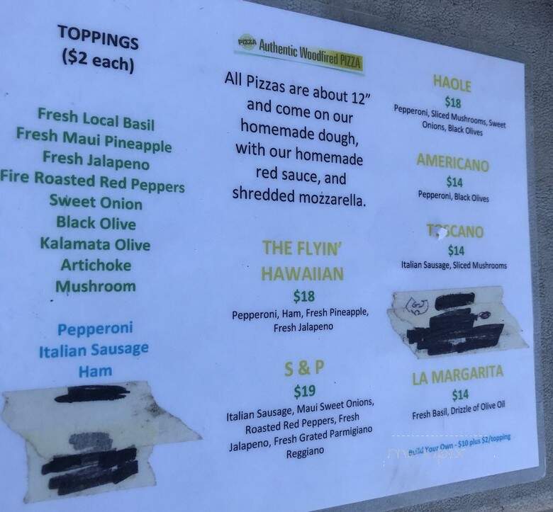 Pizza Connection - Lahaina, HI menu_pic