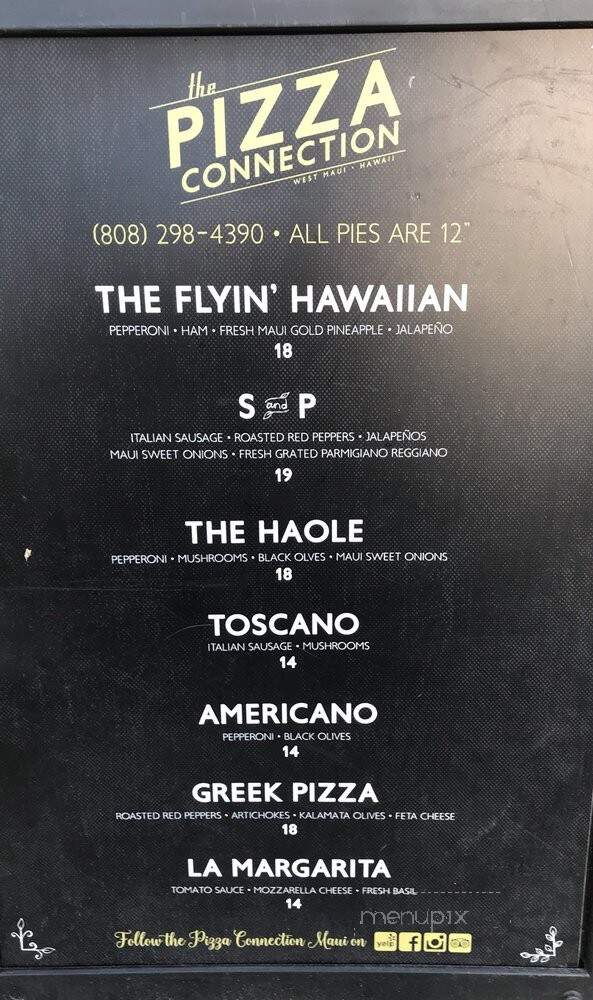 Pizza Connection - Lahaina, HI menu_pic