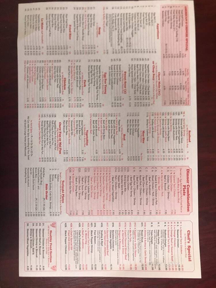 Ming Feng - Milford, CT menu_pic