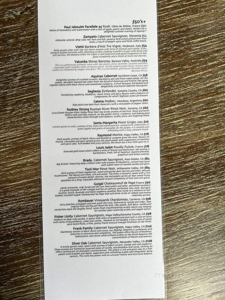 Kimi's Chop & Oyster House - Salt Lake City, UT menu_pic