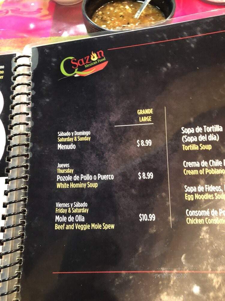 Q Sazon Mexican Restaurant - Chicago, IL menu_pic