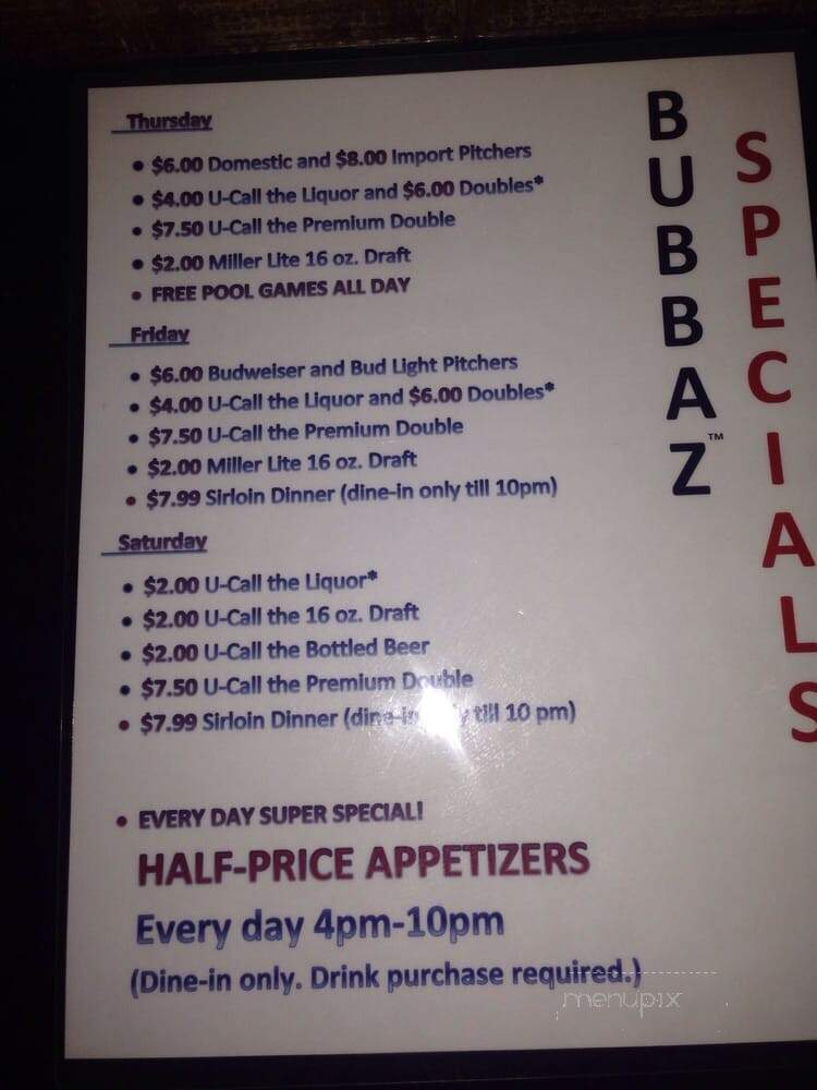 Bubbaz Bar and Grill - Indianapolis, IN