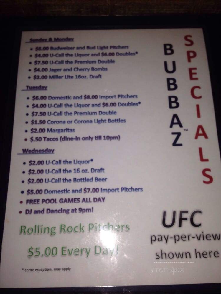 Bubbaz Bar and Grill - Indianapolis, IN
