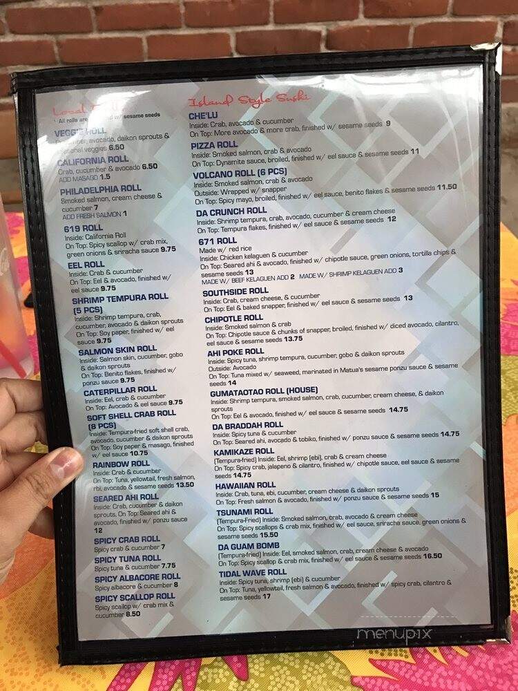 Matua's Sushi Bar & Islander - Chula Vista, CA menu_pic