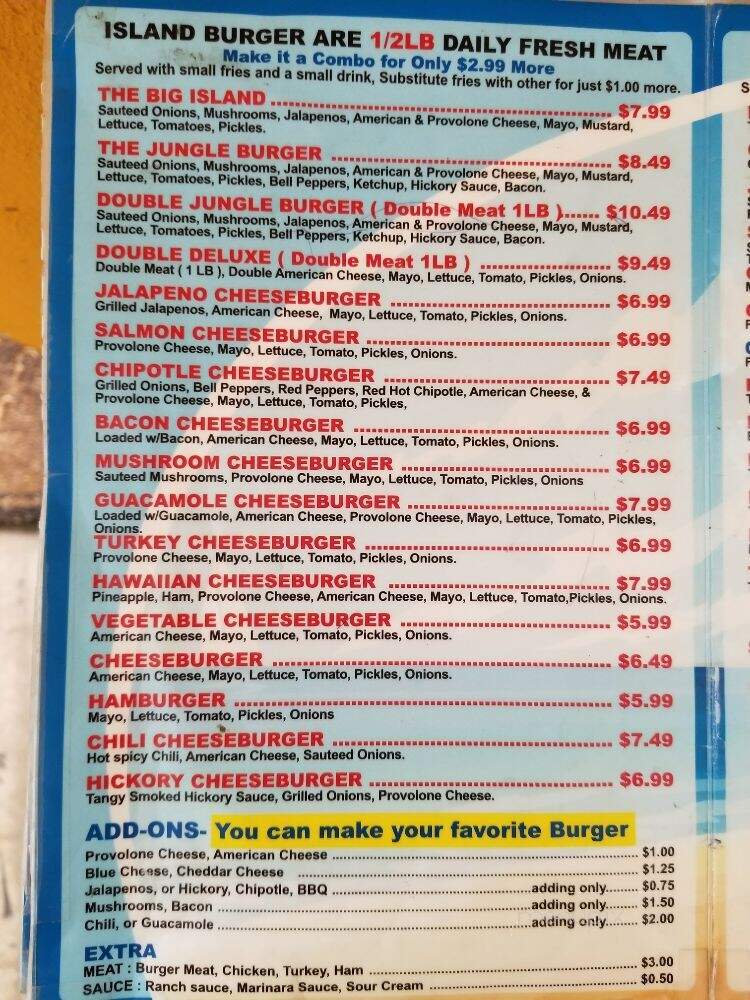Burger Island - Dallas, TX menu_pic