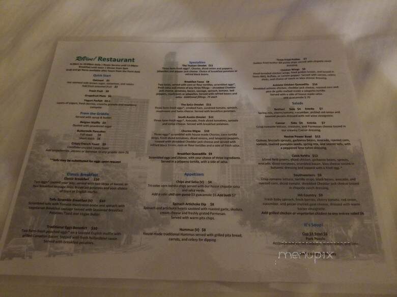 Revive! - Austin, TX menu_pic