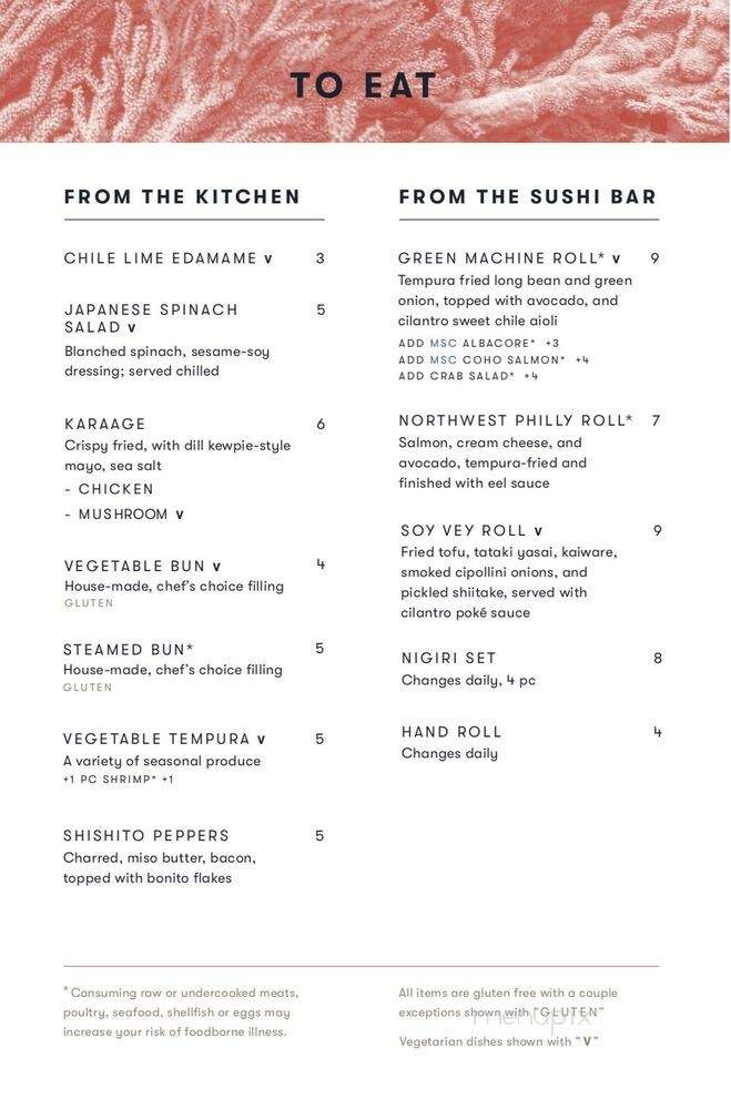 Bamboo Izakaya - Portland, OR menu_pic