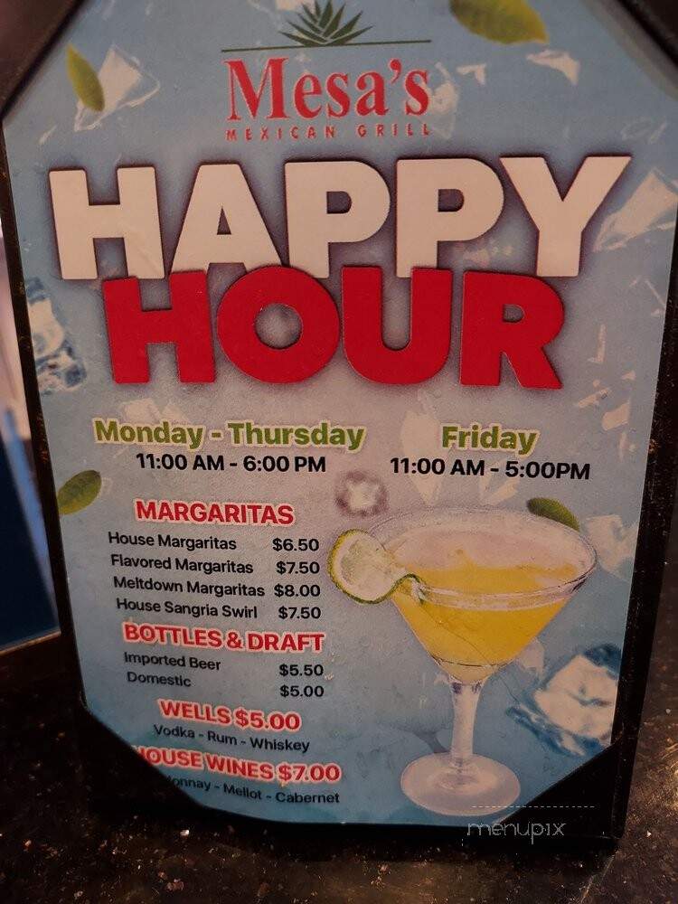 Mesa's Mexican Grill - Frisco, TX menu_pic