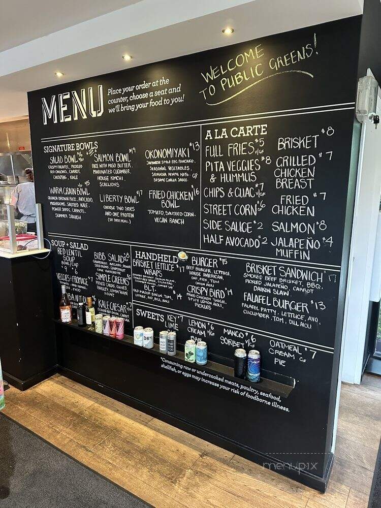 Public Greens - Indianapolis, IN menu_pic