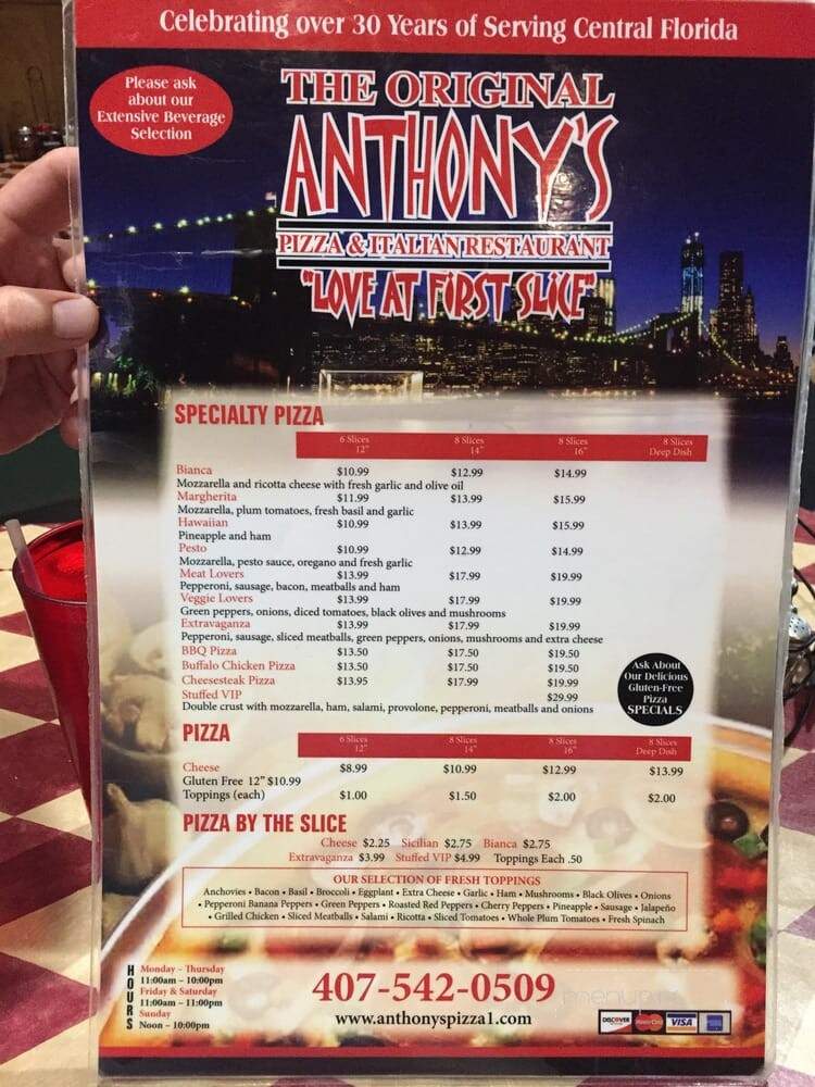 Original Anthony's Pizza & Italian Restaurant - Oviedo, FL menu_pic