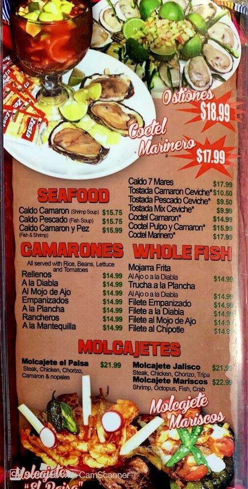 El Paisa - Denver, CO menu_pic