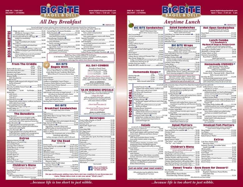 Big Bite Bagel & Deli - Coconut Creek, FL menu_pic