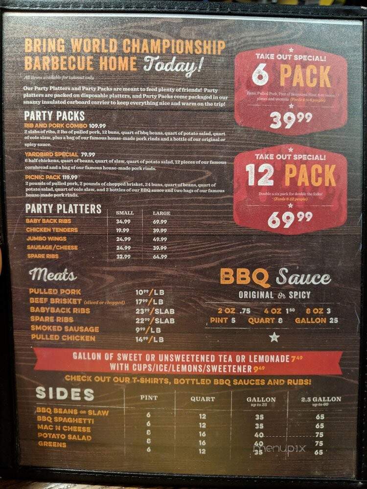 Memphis BBQ Co. - Dunwoody, GA menu_pic