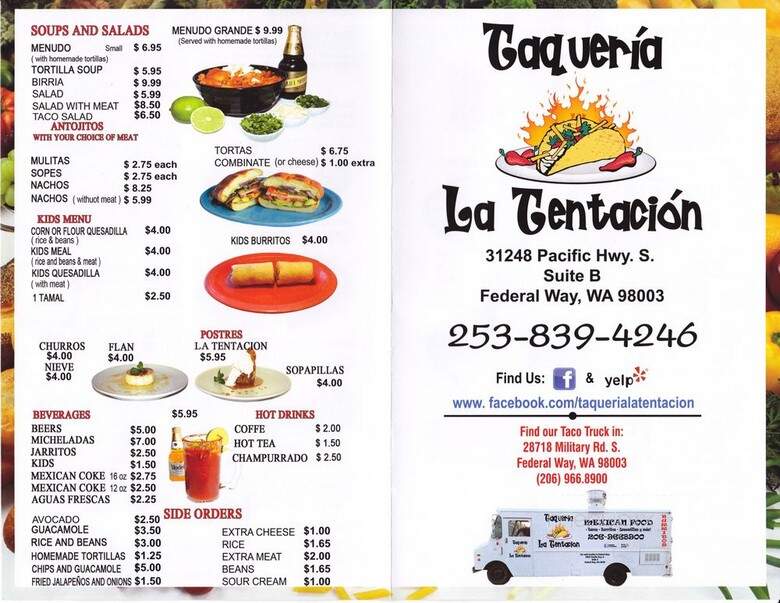 Taqueria la Tentacion - Federal Way, WA menu_pic