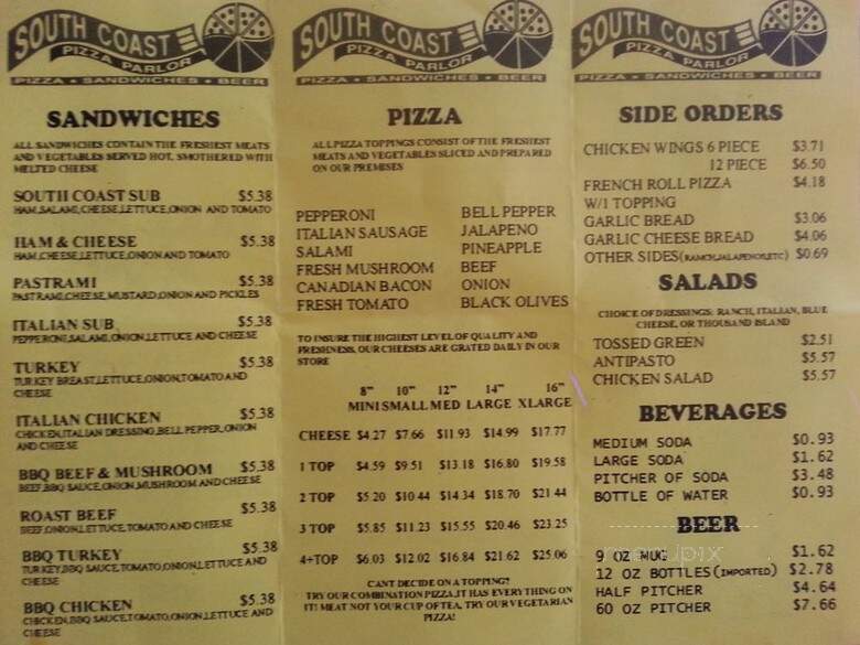 South Coast Pizza Parlors - Santa Ana, CA