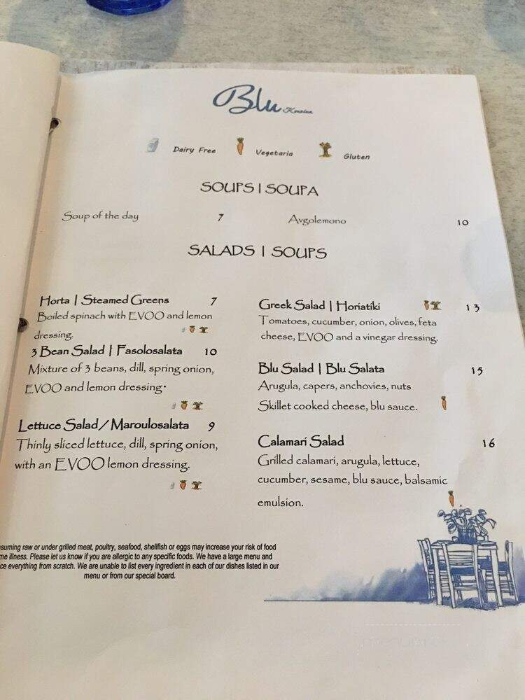 Blu Kouzina - Sarasota, FL menu_pic