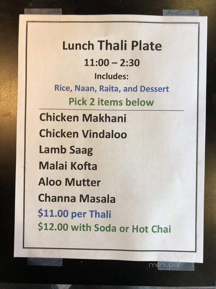 New Taste of India - Portland, OR menu_pic