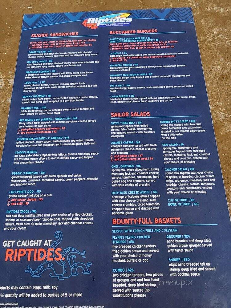 Riptides Grill - Fort Walton Beach, FL menu_pic