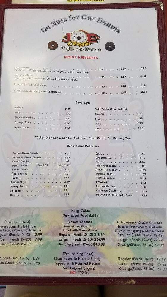 Joes Cafe # 1 - Metairie, LA menu_pic