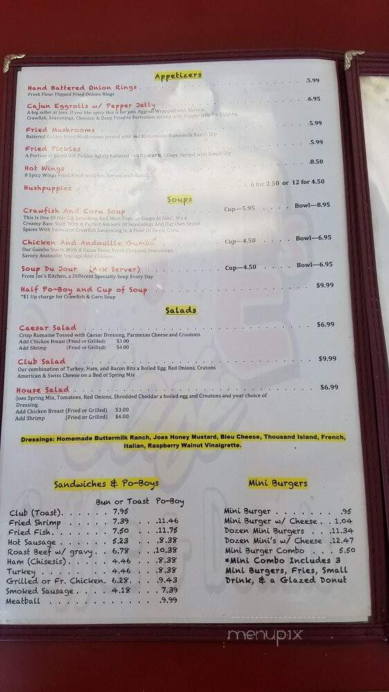 Joes Cafe # 1 - Metairie, LA menu_pic