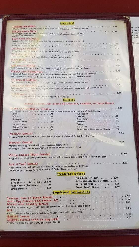 Joes Cafe # 1 - Metairie, LA menu_pic