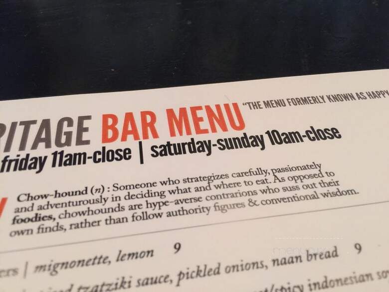 Heritage Restaurant (Inside Whitney Peak Hotel) - Reno, NV menu_pic