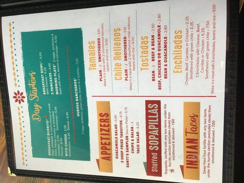 Santiago's Mexican - Arvada, CO menu_pic