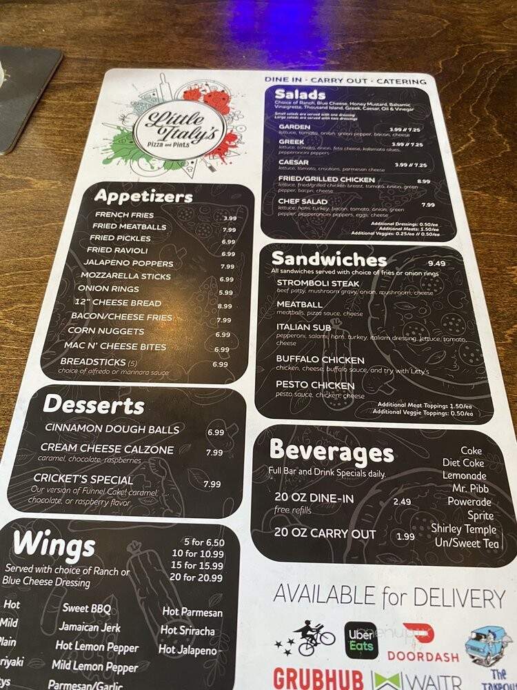 Little Italy's Pies & Pints - Birmingham, AL menu_pic