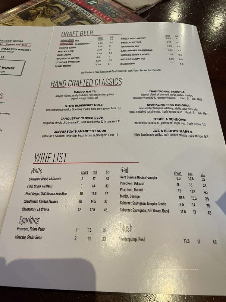 Jake n Joes Sports Grille - Waltham, MA menu_pic