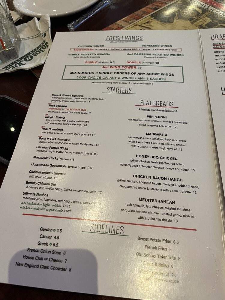 Jake n Joes Sports Grille - Waltham, MA menu_pic