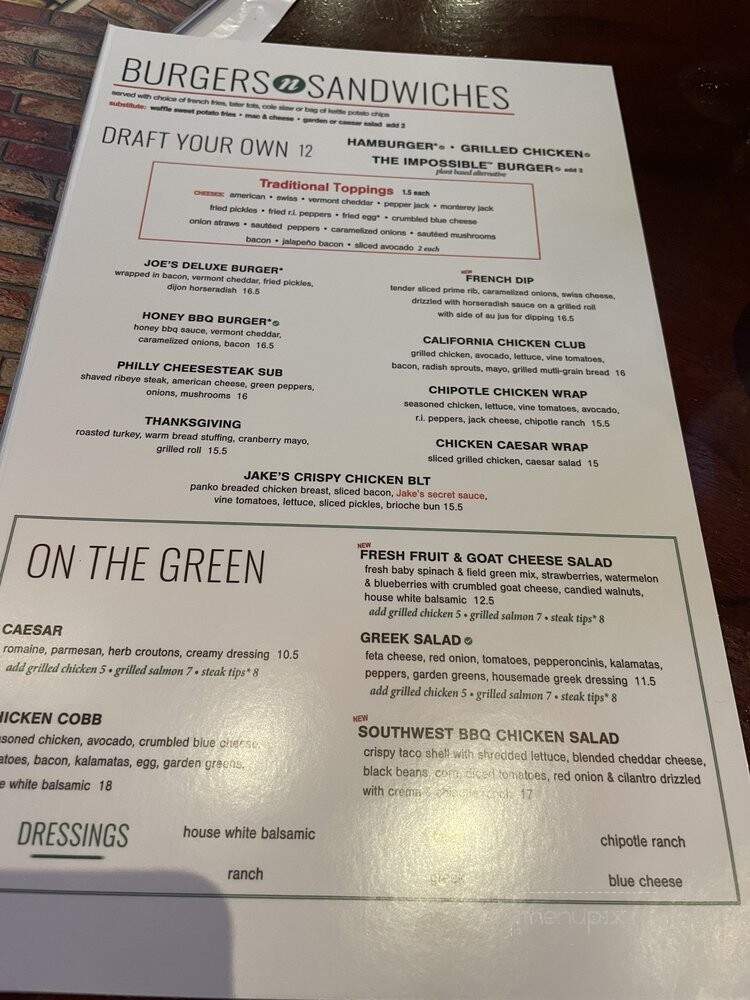 Jake n Joes Sports Grille - Waltham, MA menu_pic