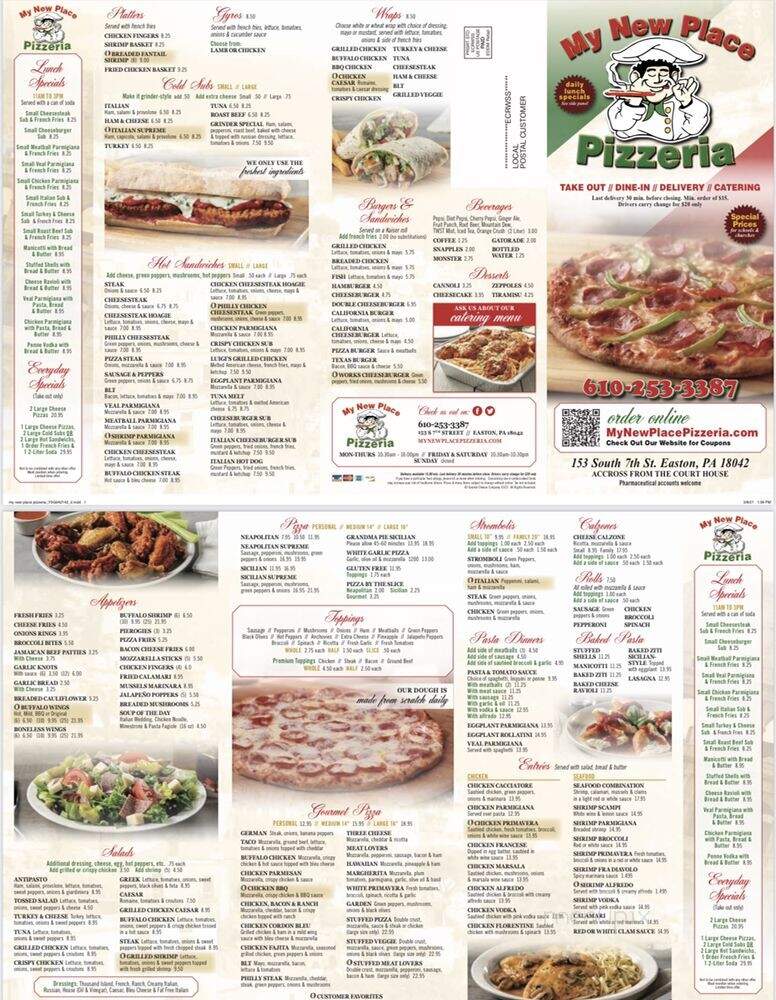 My New Place Pizzeria - Easton, PA menu_pic