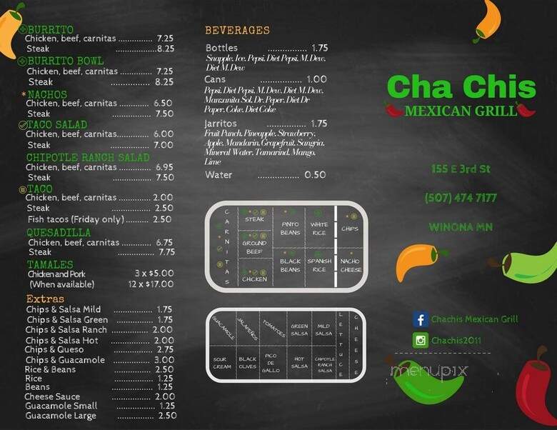 Chachis Mexican Grill - Winona, MN menu_pic