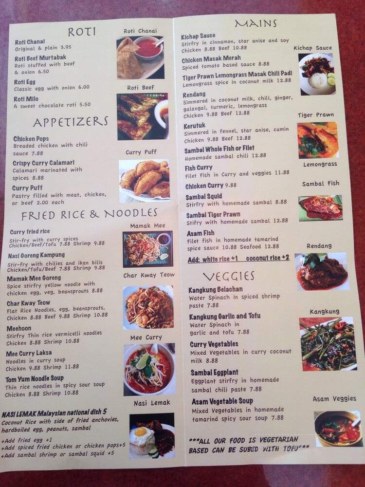 Old Malaya Grill - Huntington Beach, CA menu_pic