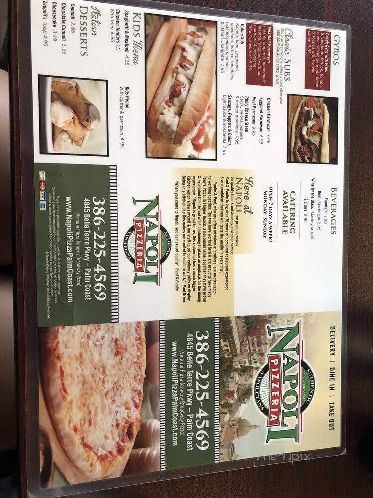 Napoli Pizza - Palm Coast, FL menu_pic