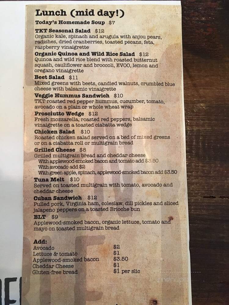 The Kitchen Table - Pound Ridge, NY menu_pic