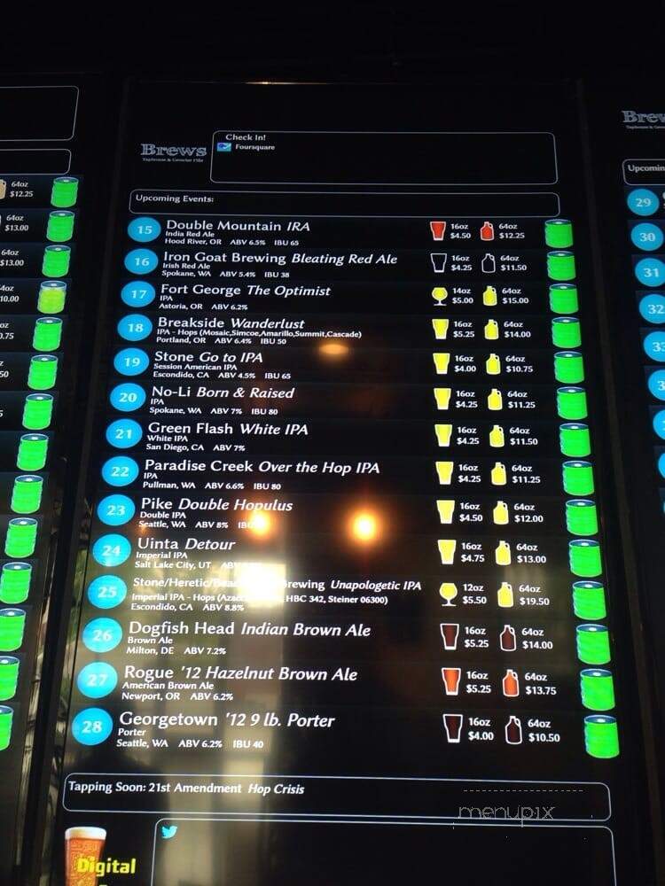 Brew's Taphouse - Pasco, WA menu_pic