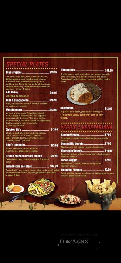 Bibi's - Milford, DE menu_pic