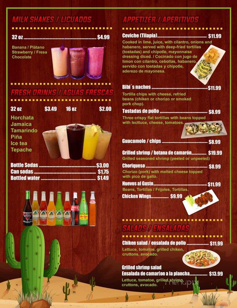 Bibi's - Milford, DE menu_pic