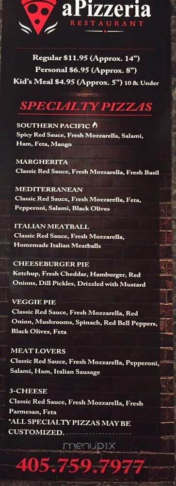 Amy's Pizza - Oklahoma City, OK menu_pic