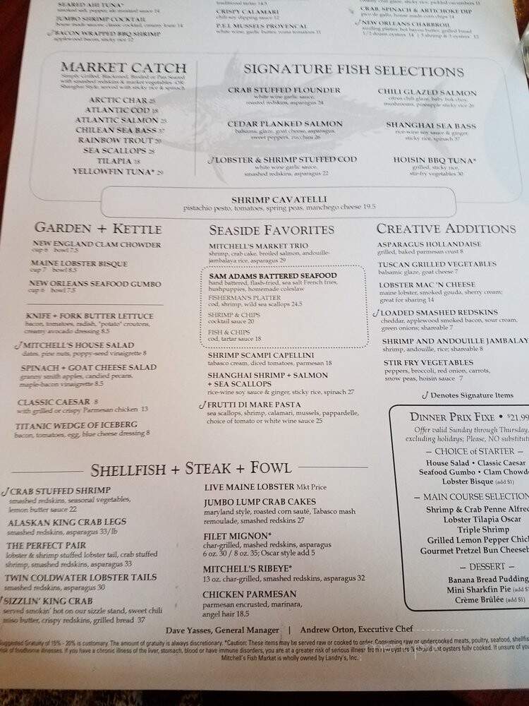 Mitchell's Fish Market - Columbus, OH menu_pic