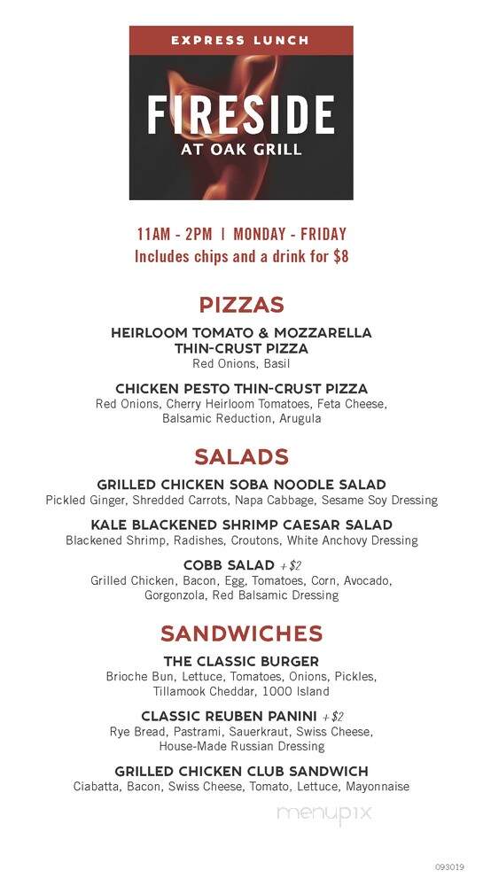 Oak Grill - Newport Beach, CA menu_pic