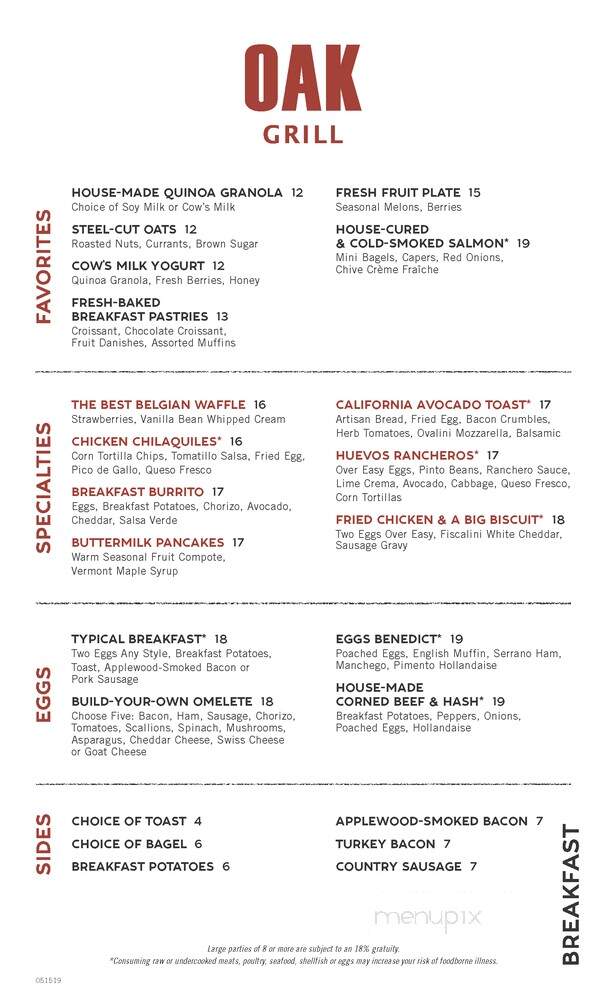 Oak Grill - Newport Beach, CA menu_pic