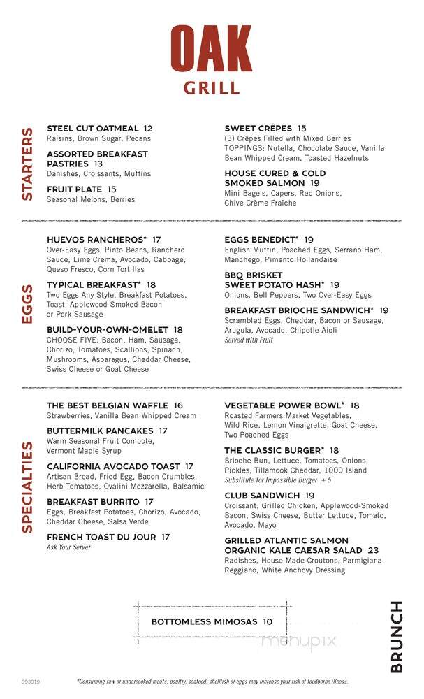 Oak Grill - Newport Beach, CA menu_pic