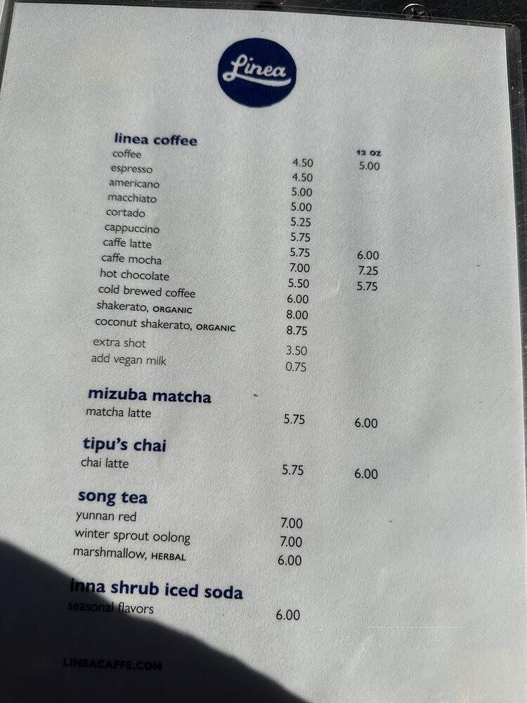 Linea Cafe - San Francisco, CA menu_pic