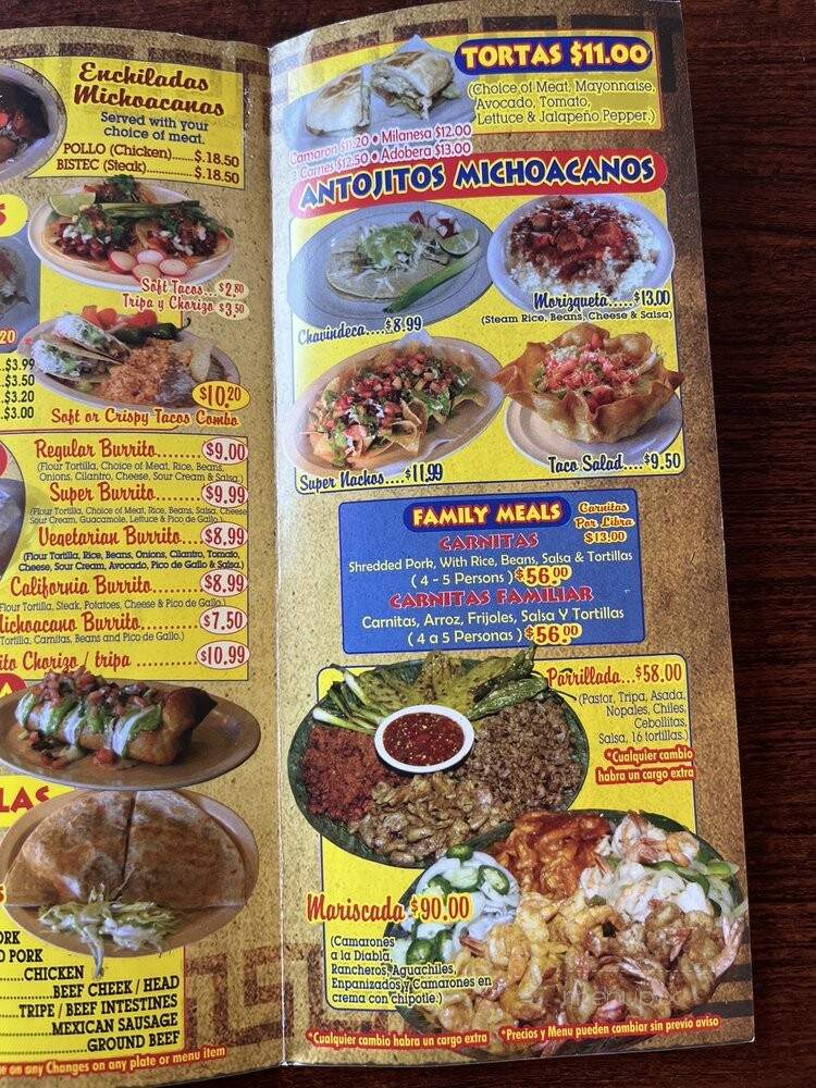 Taqueria Mi Lindo Apatzingan - Rio Linda, CA menu_pic
