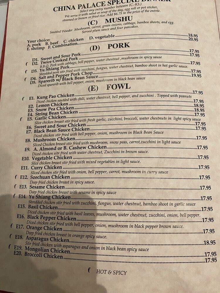 China Palace - Walnut Creek, CA menu_pic