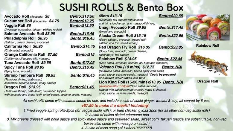 Sushi Secrets - Berkeley, CA menu_pic